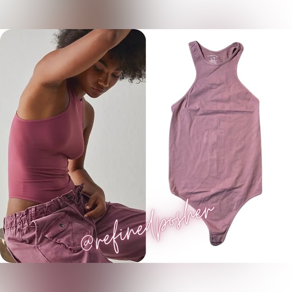 Free People Intimately Down to Earth Bodysuit size XS/S & M/L Plum Motif NWT - Picture 1 of 5